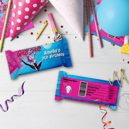 Spider-Gwen Birthday Decorations, Ghost Spider Party Supplies, Gwen Stacy Themed, Spider Woman Digital Template, Editable Spider-Woman Image SVG PNG