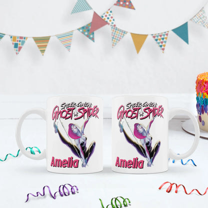 Spider-Gwen Birthday Decorations, Ghost Spider Party Supplies, Gwen Stacy Themed, Spider Woman Digital Template, Editable Spider-Woman Image SVG PNG