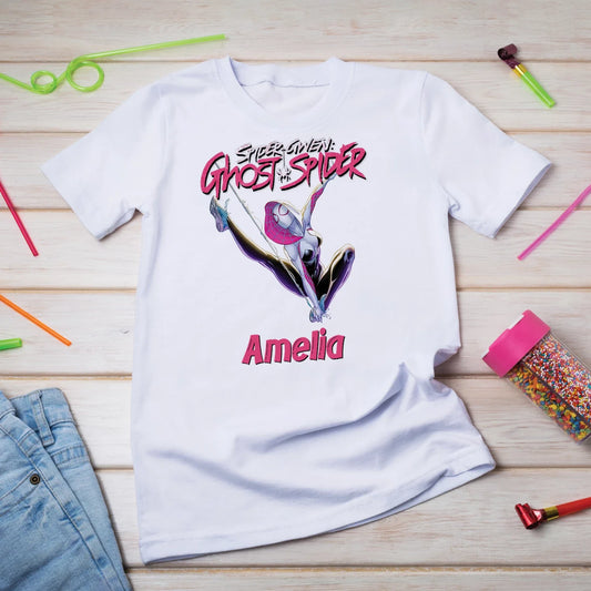 Spider-Gwen Birthday Decorations, Ghost Spider Party Supplies, Gwen Stacy Themed, Spider Woman Digital Template, Editable Spider-Woman Image SVG PNG