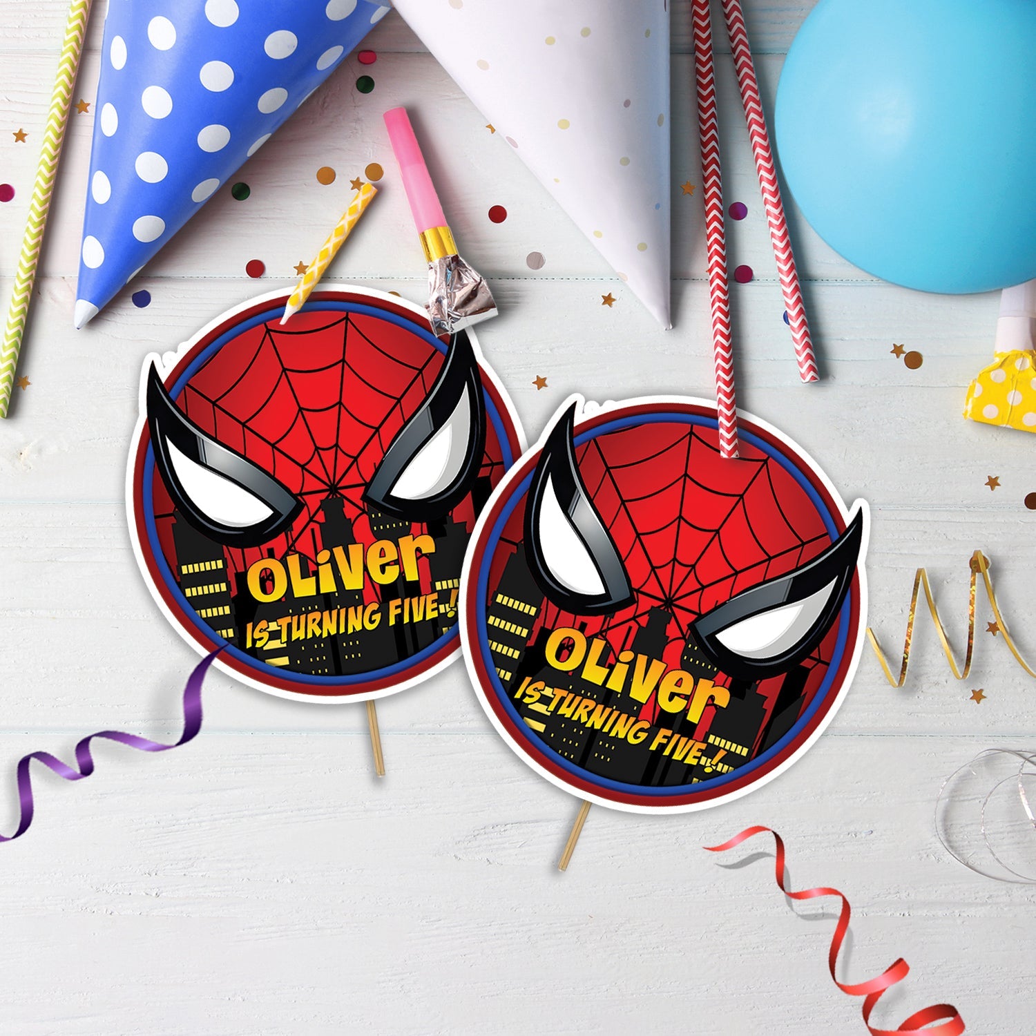 Spiderman Birthday Decorations, Super Heroes Party Supplies, Spiderman Themed, Spider-man Digital Template, Editable Spiderman Image SVG PNG