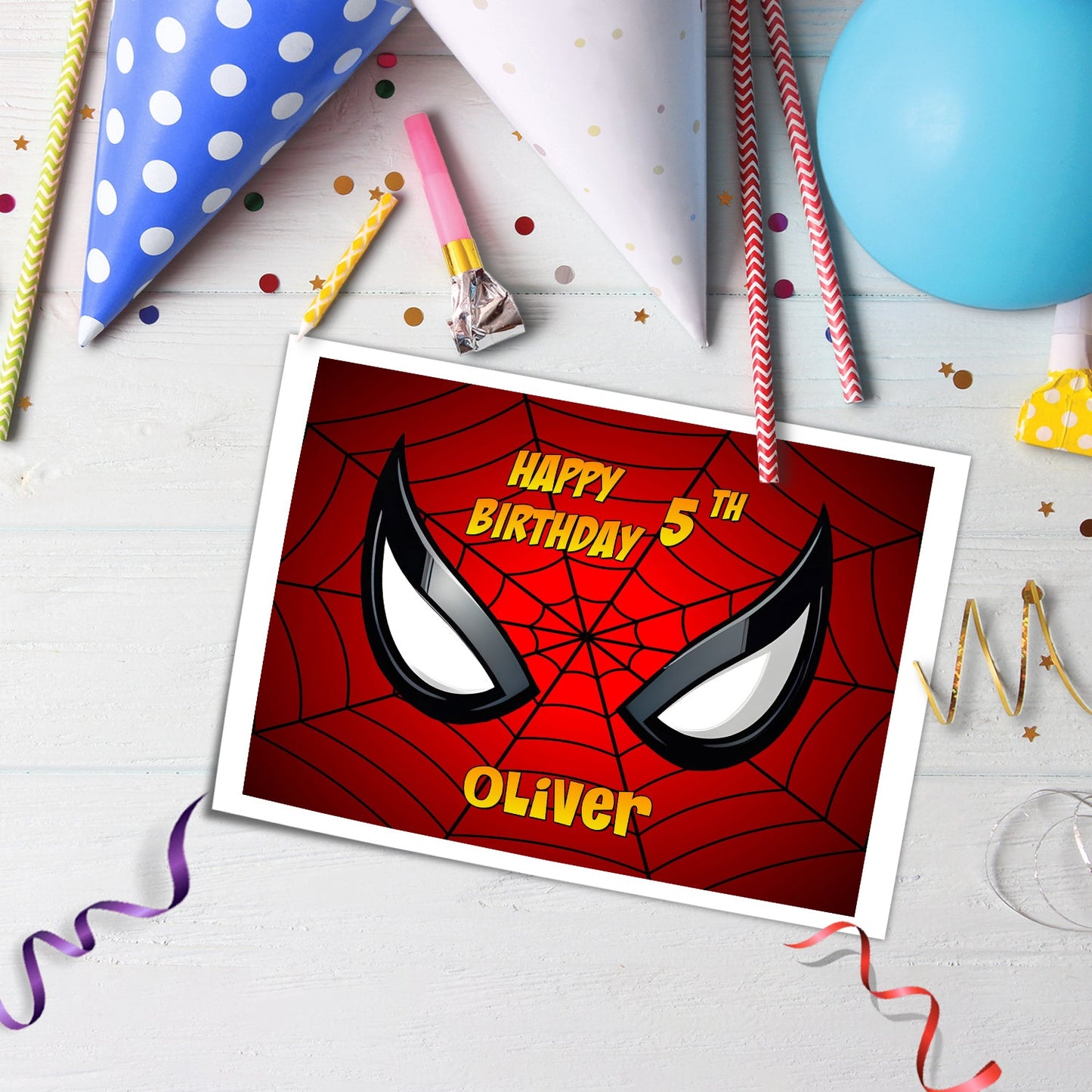 Spiderman Personalized Edible Sheet Cake Topper