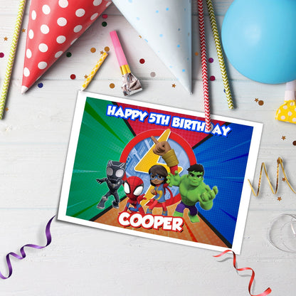 Spidey and His Amazing Friends Personalized Edible Sheet Cake Topper - - Unique Party Decor