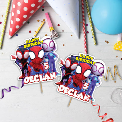 Spidey Preschool Movies Birthday Decorations, Spidey, Spin, Ghost Spider Party Supplies, Marvel Superhero Themed, Spider-Man Digital Template, Editable Spidey and His Amazing Friends Image SVG PNG