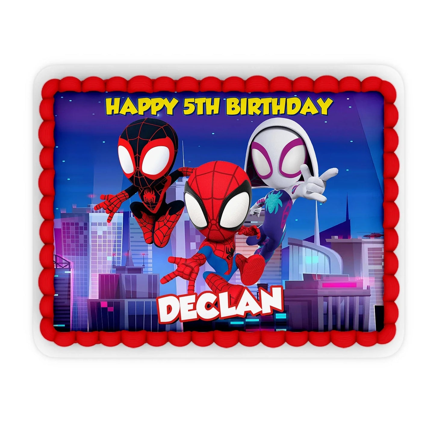 Spidey and His Amazing Friends Personalized Edible Sheet Cake Images