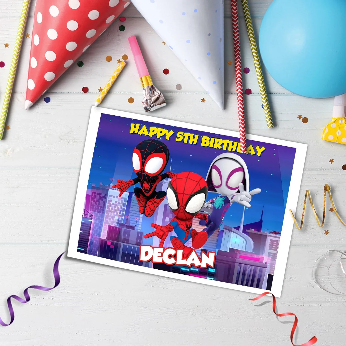 Spidey and His Amazing Friends Personalized Edible Sheet Cake Topper