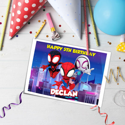 Spidey and His Amazing Friends Personalized Edible Sheet Cake Topper