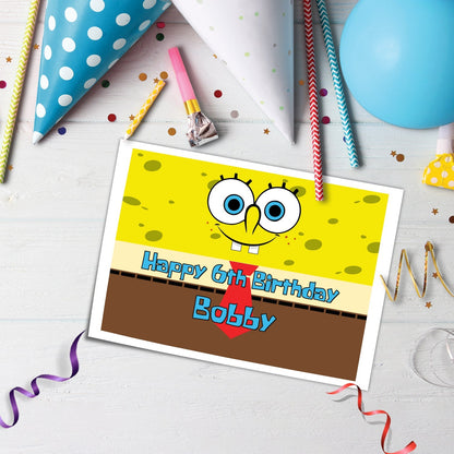 Enhance Your Cake Design with Spongebob Personalized Edible Sheet Cake Images - Rectangle