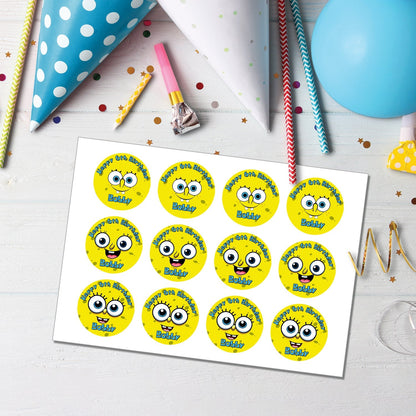 Add Fun to Your Party with Spongebob Personalized Cupcakes Toppers - Ideal for Kids’ Parties