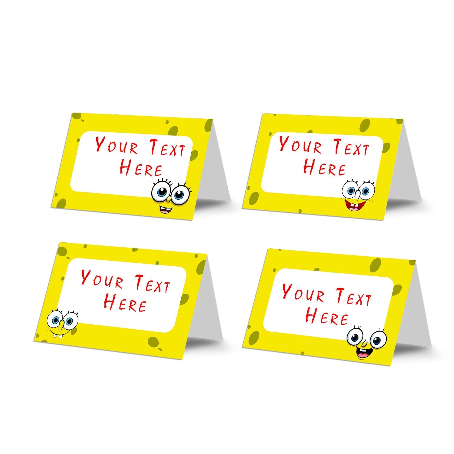 Spongebob themed food cards