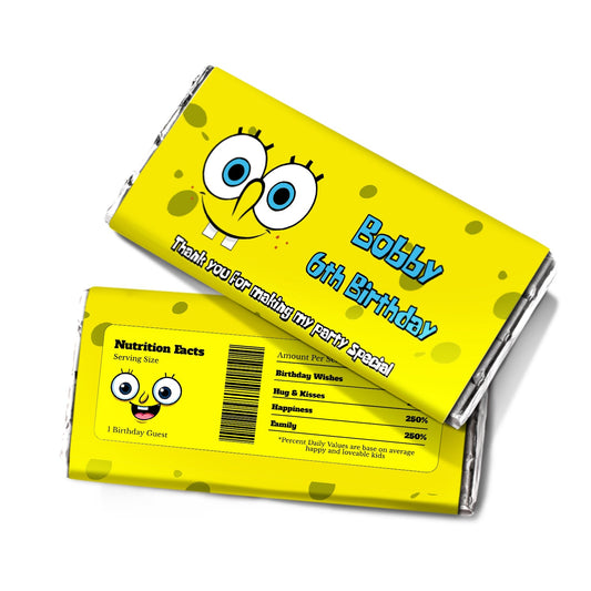 Spongebob themed chocolate labels