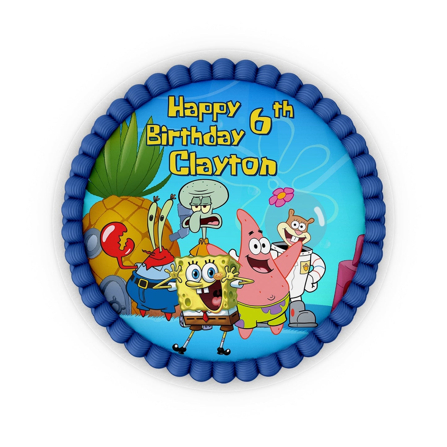 Round Spongebob edible sheet cake images