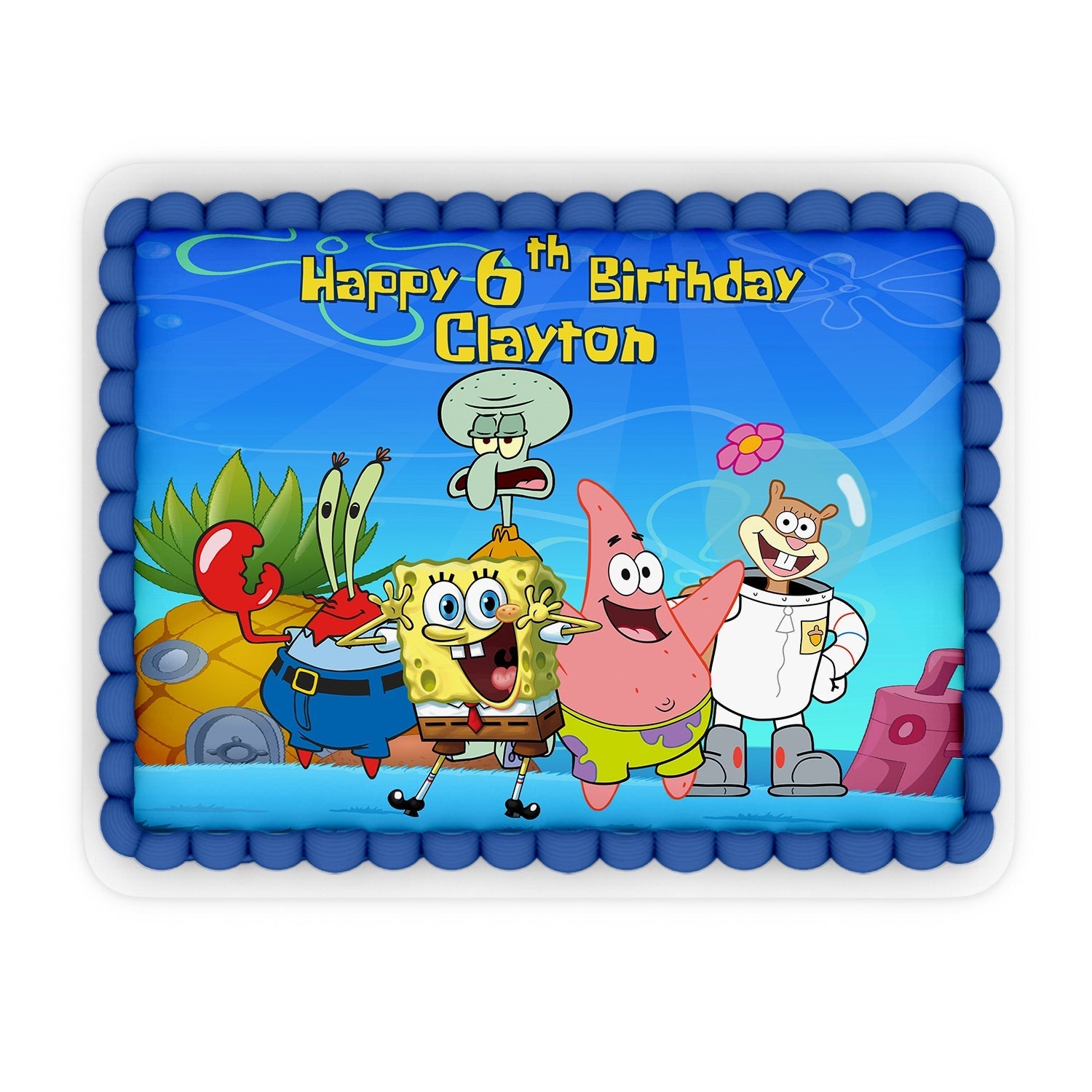 Rectangle Spongebob edible sheet cake images