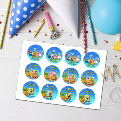 Add Fun to Your Party with Spongebob Personalized Cupcakes Toppers - Ideal for Kids’ Parties