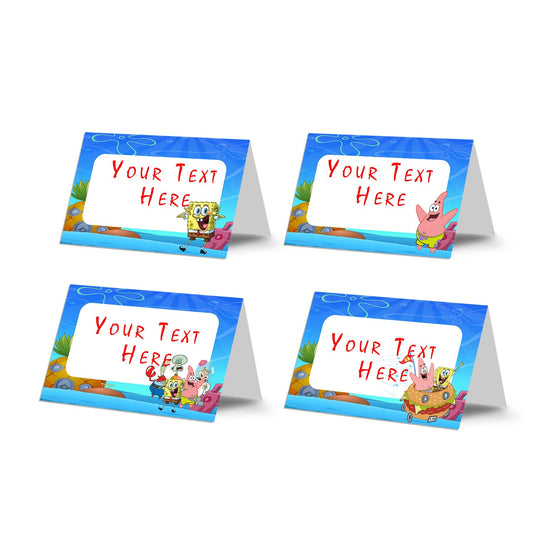 Spongebob themed food cards