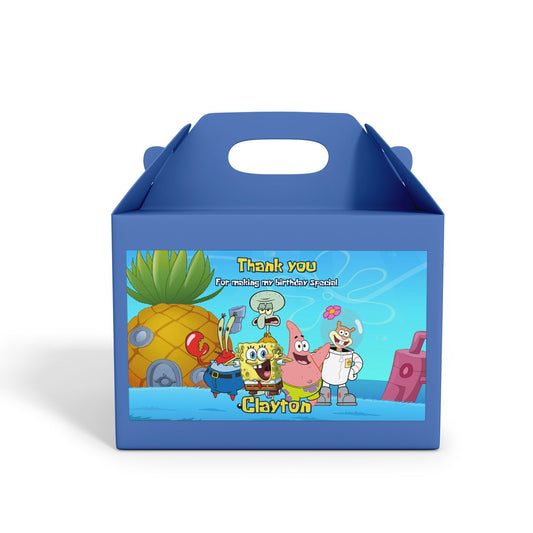 Spongebob themed treat box labels