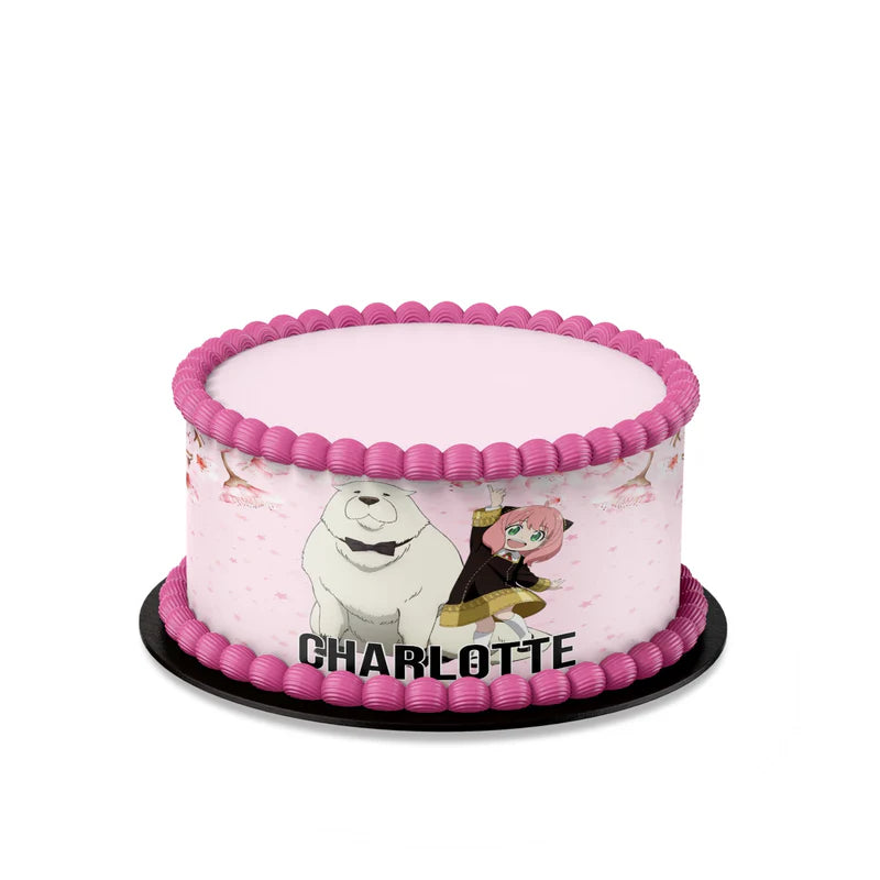 Spy X Family personalized cake strips image featuring colorful edible borders and anime patterns for custom cakes