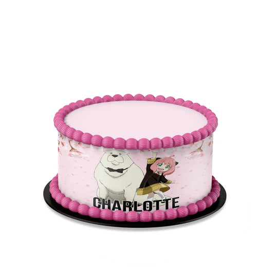 Spy X Family personalized cake strips image featuring colorful edible borders and anime patterns for custom cakes