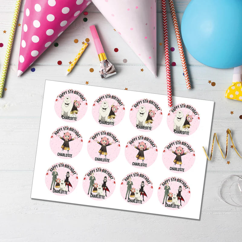 Buy Spy X Family Personalized Cupcake Toppers - Custom Party Decor
