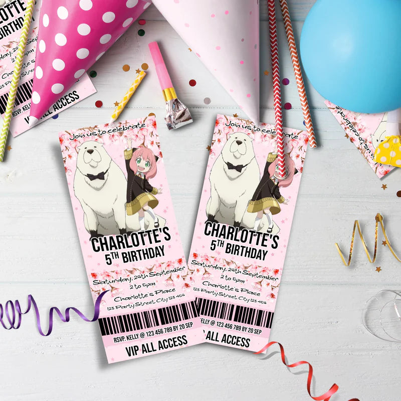 Spy X Family Birthday Decorations, Anime Party Supplies, Anya Forger Themed, Forger Family Digital Template, Editable Spy X Family Image SVG PNG