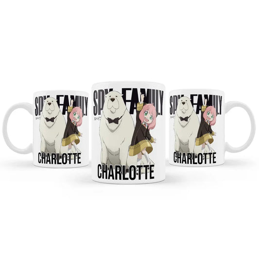 Spy X Family sublimation mug featuring a personalized name and vibrant anime print on a white ceramic cup