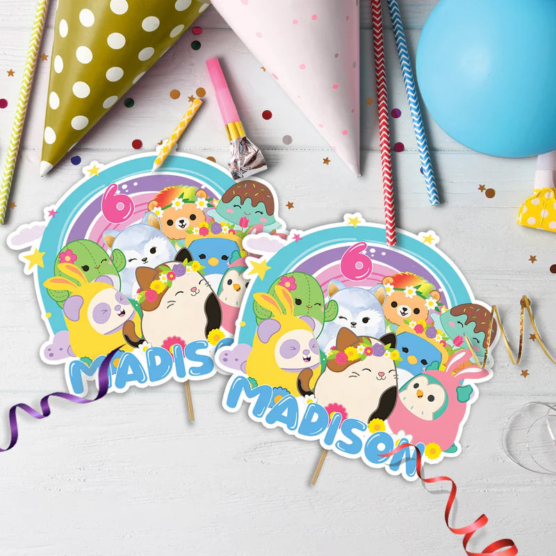 Squishmallows Birthday Decorations, Squishmallows Party Supplies, Squishmallows Themed, Squishmallows Digital Template, Editable Squishmallows Image SVG PNG