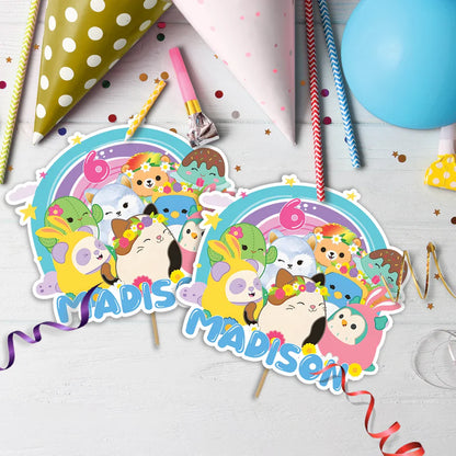 Squishmallows Birthday Decorations, Squishmallows Party Supplies, Squishmallows Themed, Squishmallows Digital Template, Editable Squishmallows Image SVG PNG