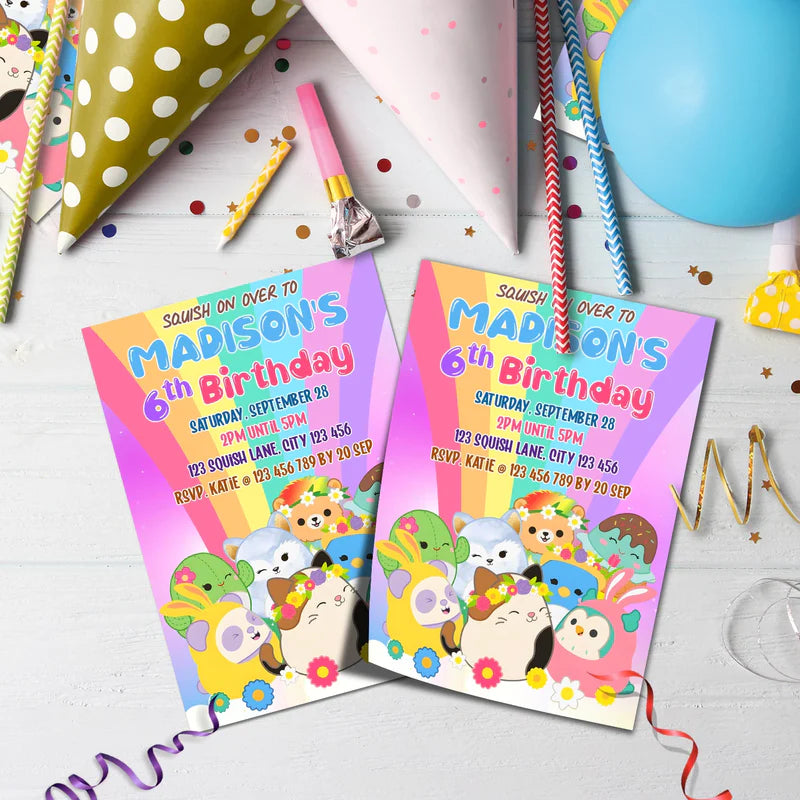 Squishmallows Birthday Decorations, Squishmallows Party Supplies, Squishmallows Themed, Squishmallows Digital Template, Editable Squishmallows Image SVG PNG