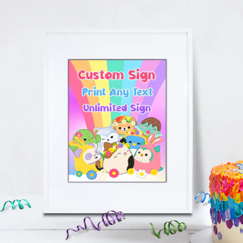 Squishmallows Birthday Decorations, Squishmallows Party Supplies, Squishmallows Themed, Squishmallows Digital Template, Editable Squishmallows Image SVG PNG