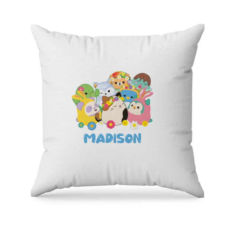 Squishmallows sublimation pillowcase, soft fabric, colorful print.