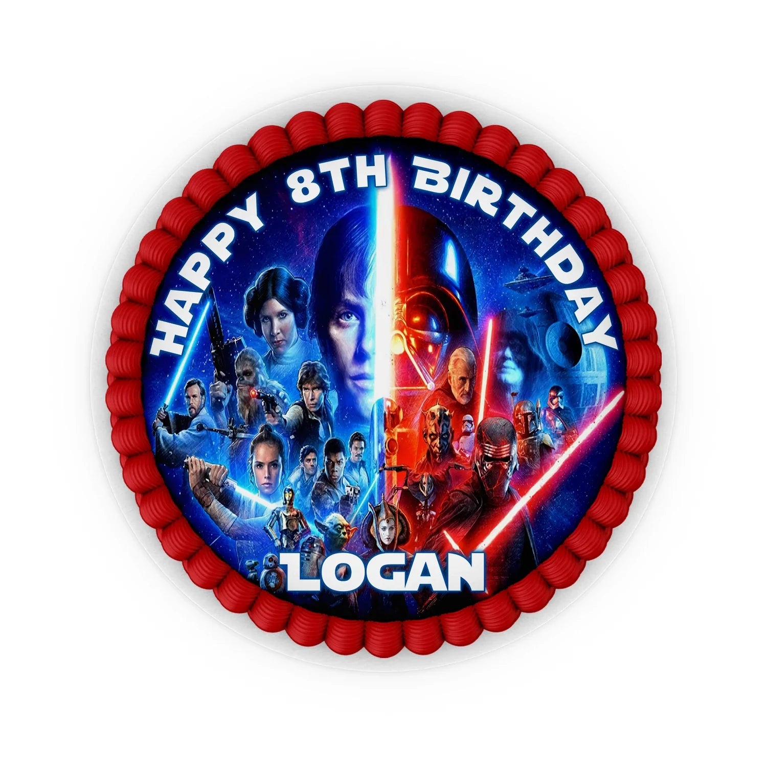 Star Wars Personalized Edible Icing Cake Images with high-quality edible prints to decorate your cake