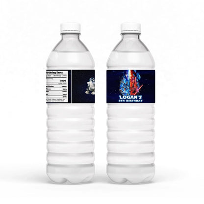 Star Wars Water Bottle Label designed to wrap around water bottles with personalized Star Wars graphics