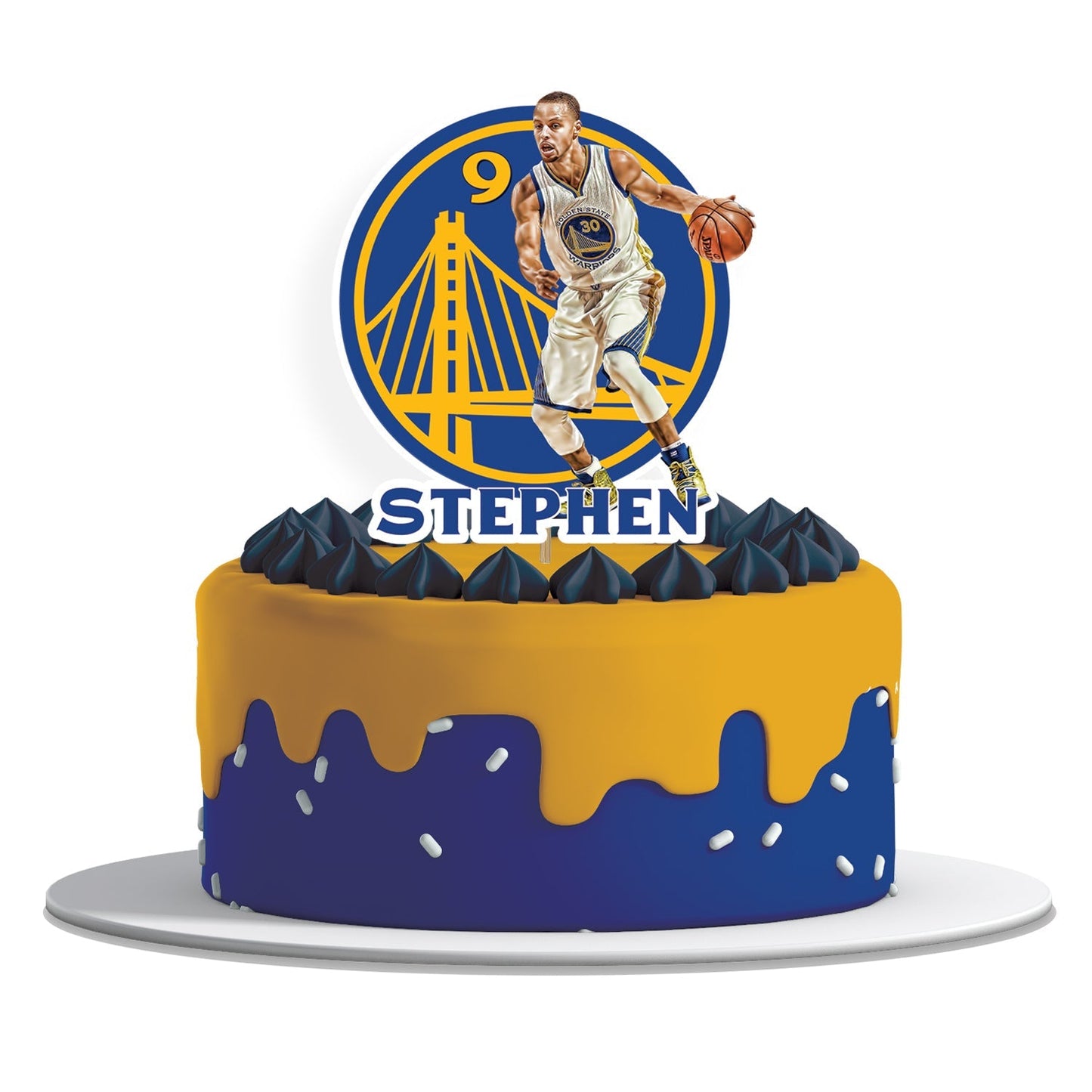 Stephen Curry themed personalized cake toppers