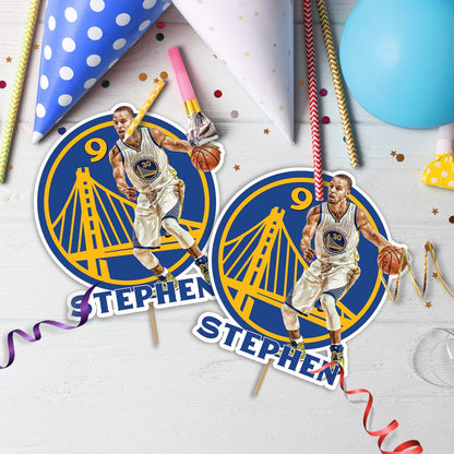 Stephen Curry Birthday Decorations, Golden State Warriors Party Supplies, Basketball NBA Star Themed, Stephen Curry Digital Template, Editable Stephen Curry Image SVG PNG