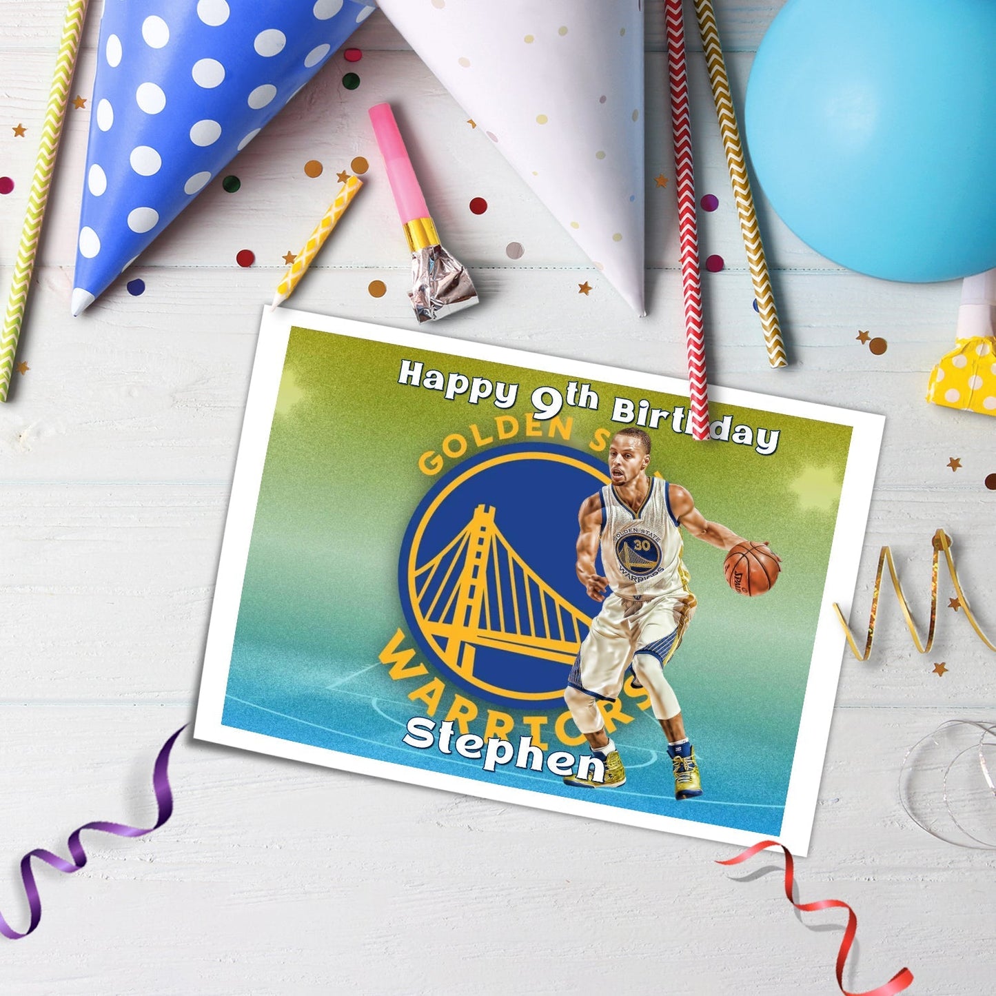 Stephen Curry Personalized Edible Sheet Cake Topper - A Unique Touch for Your Party