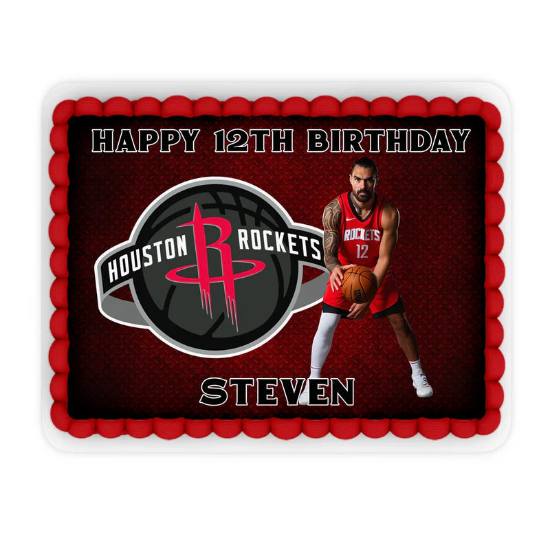 Steven Adams edible sheet cake image featuring Steven Adams theme centered on rectangular cake with smooth icing