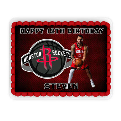 Steven Adams edible sheet cake image featuring Steven Adams theme centered on rectangular cake with smooth icing