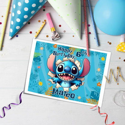 Stitch Personalized Edible Sheet Cake Topper