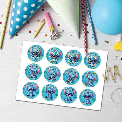 Stitch Personalized Cupcake Toppers