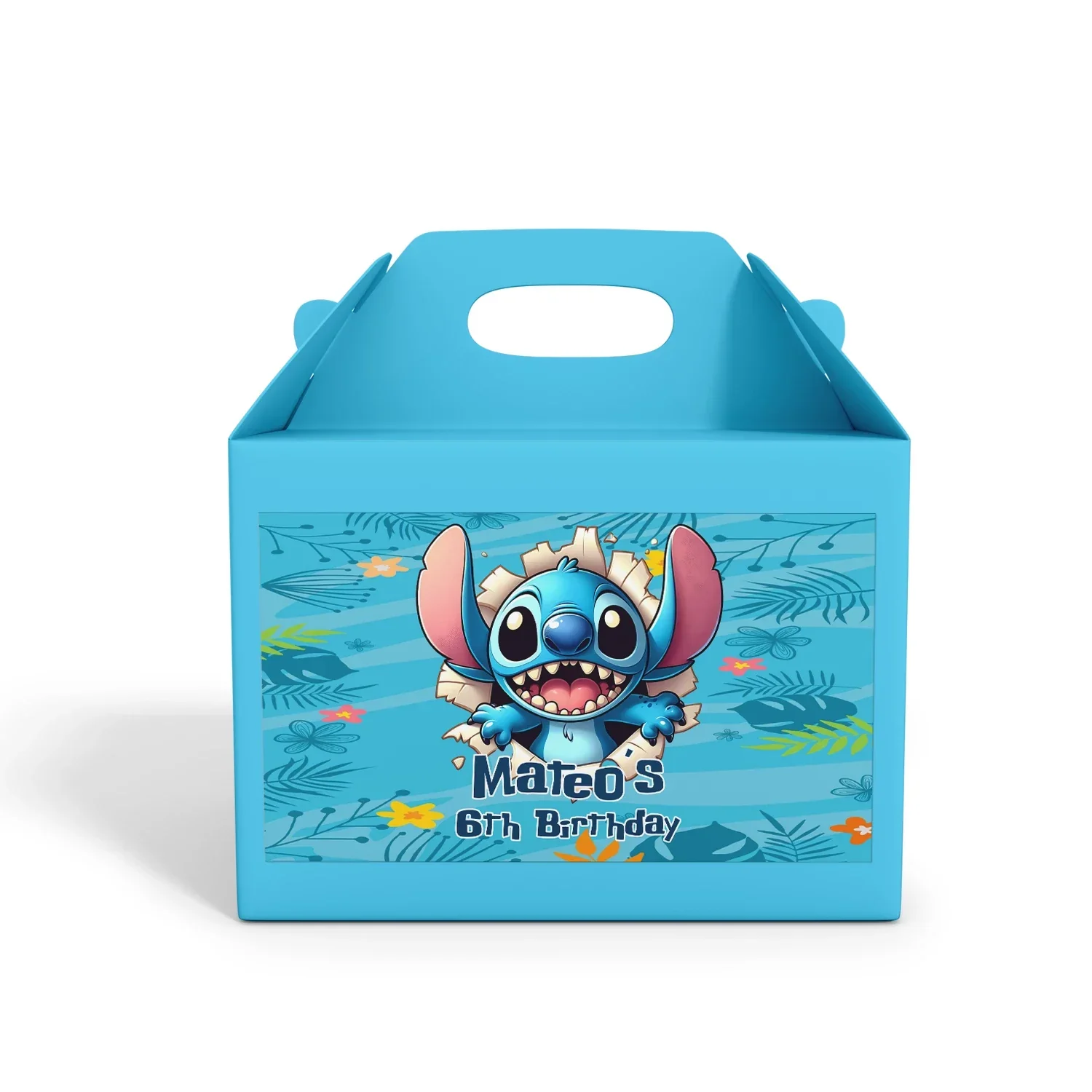 Stitch Treat Box Label for custom party favor boxes