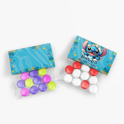 Stitch Treat Bag Topper Label with custom name and message