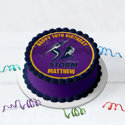 NRL Storm Birthday Decorations, NRL Rugby Party Supplies, Melbourne Storm Themed, Rugby Storm Digital Template, Editable Melbourne Storm Image SVG PNG