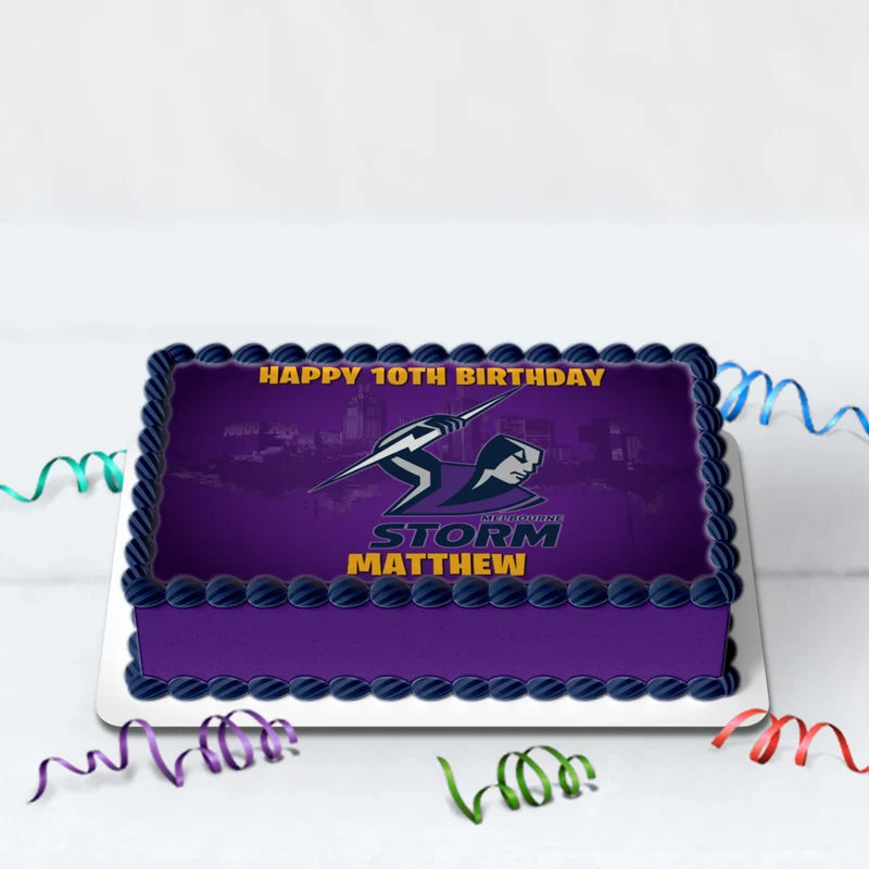 NRL Storm Birthday Decorations, NRL Rugby Party Supplies, Melbourne Storm Themed, Rugby Storm Digital Template, Editable Melbourne Storm Image SVG PNG