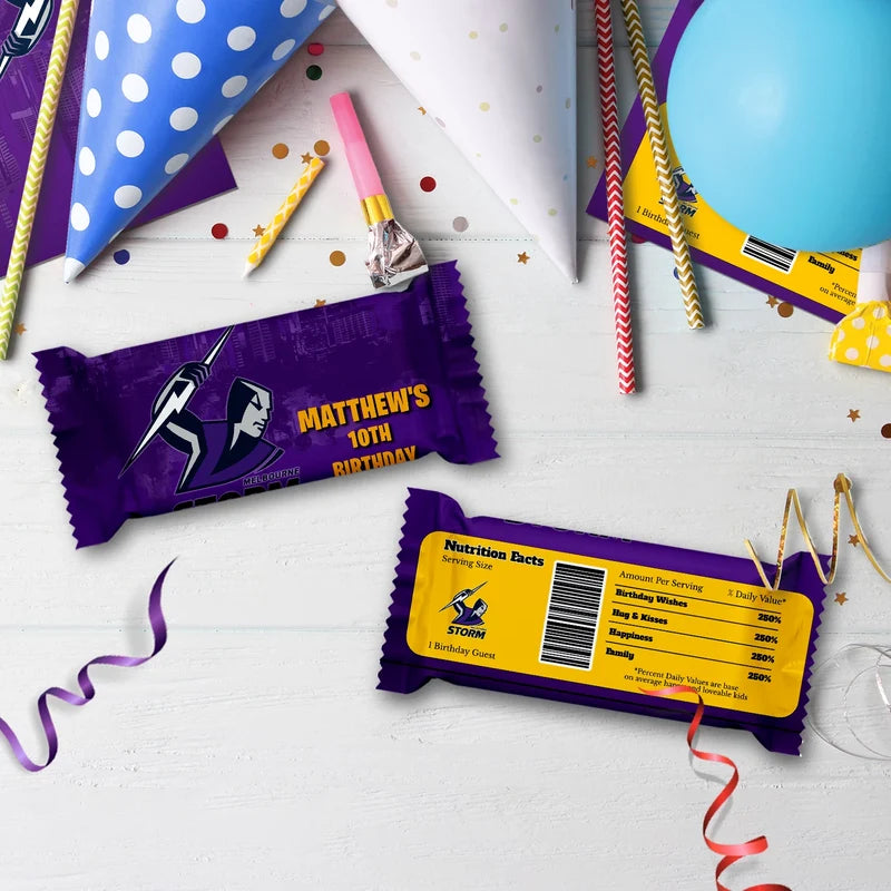 NRL Storm Birthday Decorations, NRL Rugby Party Supplies, Melbourne Storm Themed, Rugby Storm Digital Template, Editable Melbourne Storm Image SVG PNG