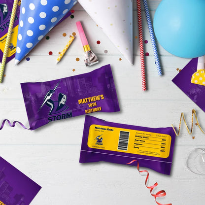 NRL Storm Birthday Decorations, NRL Rugby Party Supplies, Melbourne Storm Themed, Rugby Storm Digital Template, Editable Melbourne Storm Image SVG PNG