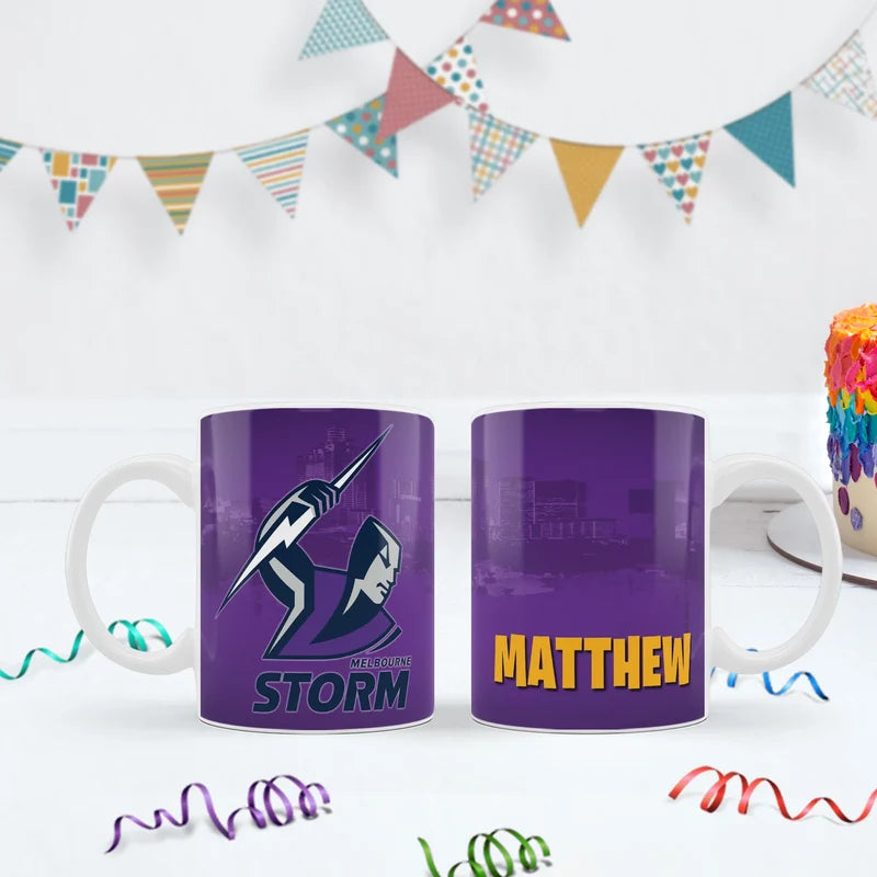 NRL Storm Birthday Decorations, NRL Rugby Party Supplies, Melbourne Storm Themed, Rugby Storm Digital Template, Editable Melbourne Storm Image SVG PNG