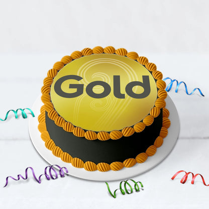 Super Gold Card edible cake image.