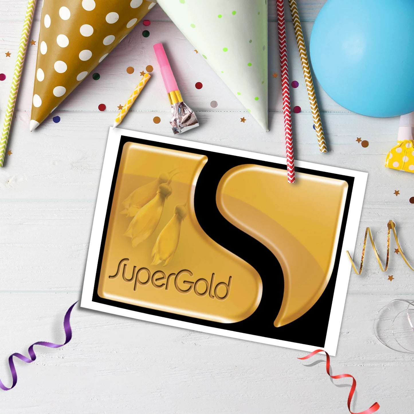 Super Gold Card Edible Cake Toppers & Icing
