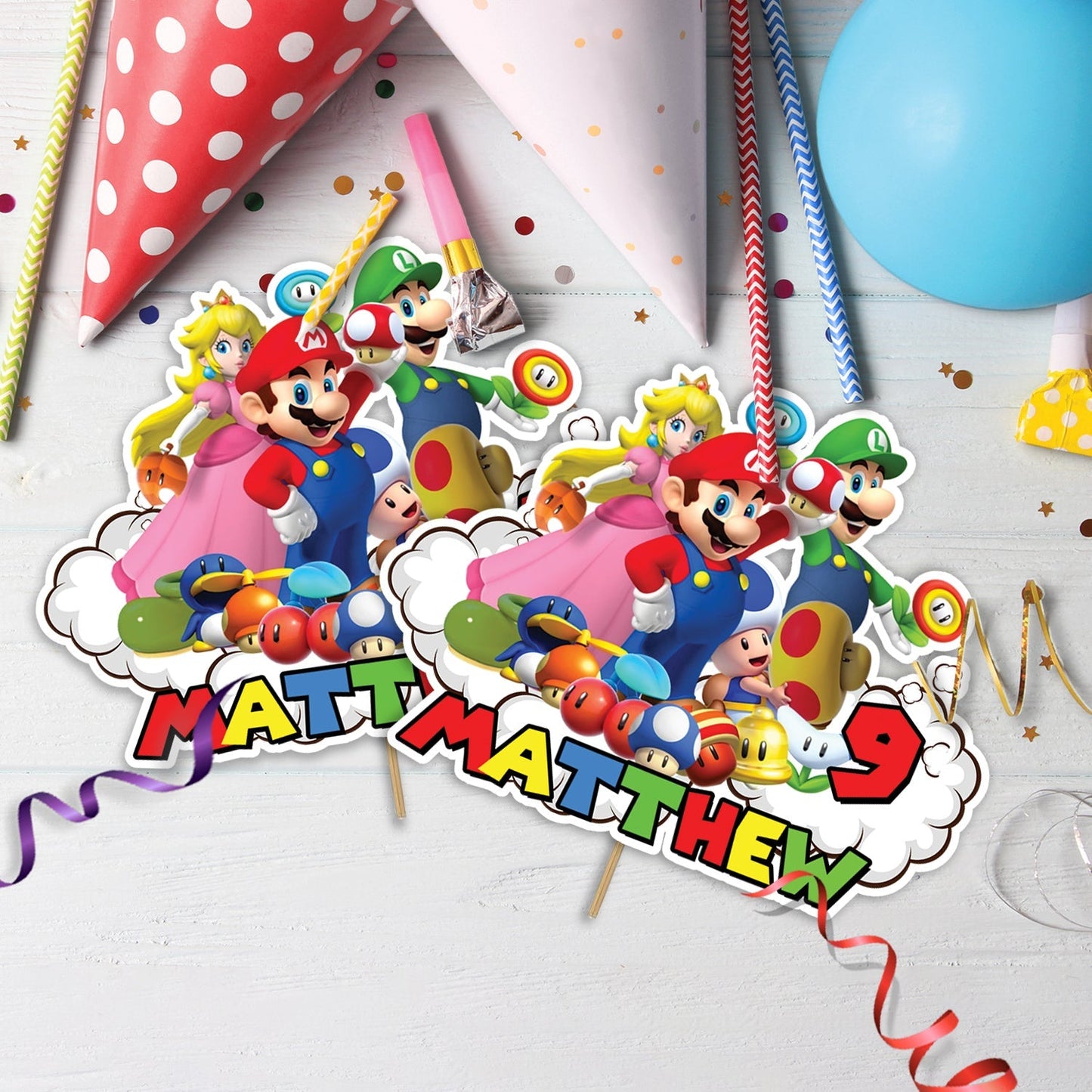 Super Mario Birthday Decorations, Mario Bros Party Supplies, Mario Nintedo Games Themed, Mario Digital Template, Editable Super Mario Image SVG PNG