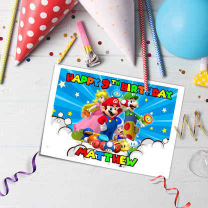 Rectangle Super Mario Personalized Cake Images - Add a Unique Touch to Your Cake