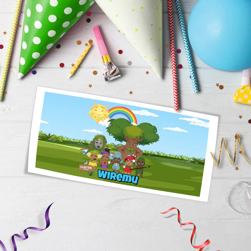 Takaro Tribe Birthday Decorations, Maori series Party Supplies, Te Reo Maori Themed, Hari Huritau Digital Template, Editable Takaro Tribe Image SVG PNG